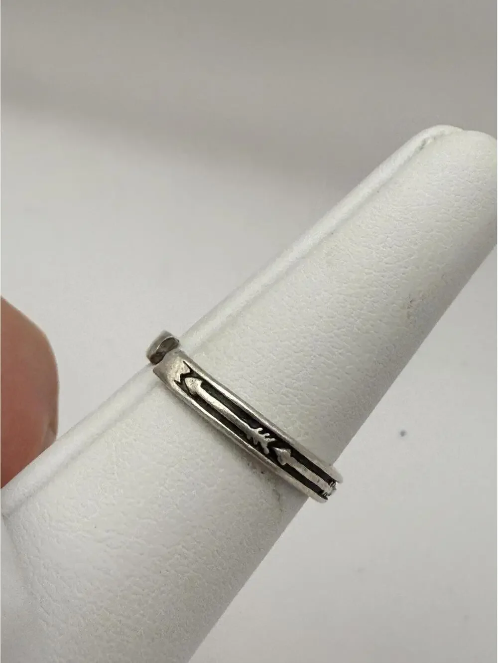 Vintage Silver Arrow Design Adjustable Ring Size 6.75
